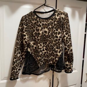 Leopard and black lace top. Size, roomy med.